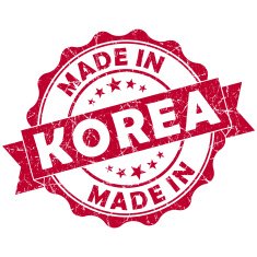 made in Korea red grunge seal