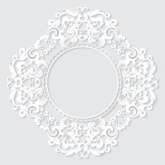 carved vintage frame made of paper for picture or photo N9
