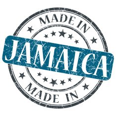 made in JAMAICA blue grunge stamp isolated on white background