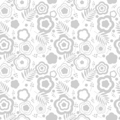 Elegant seamless pattern with silver flowers