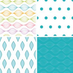 Vector colorful horizontal ogee set of four marching repeat patterns N2