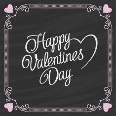 Valentines Day Lettering on a Chalkboard Background Valentine card N2