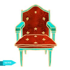 Watercolor vintage armchair N2