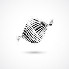 abstract black wave dots pattern with gray background N2