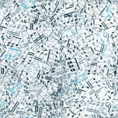 Grunge old music background with notes