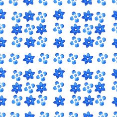 Watercolor floral seamless pattern with blue flowers
