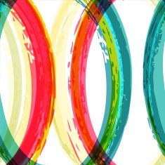 Colorful abstract watercolor brush background vector seamless horizontal pattern