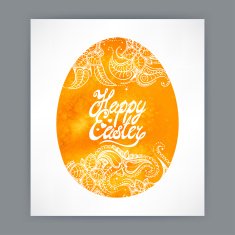 Easter watercolor egg background N4