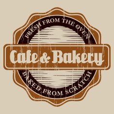 Vintage Cafe & Bakery Label