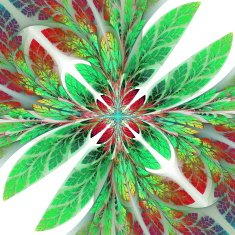 Diagonal symmetrical pattern of the leaves in green