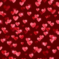 Glowing red hearts sequins background N2