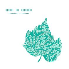 Vector emerald green plants leaf silhouette pattern frame N2