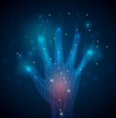 Illustration technology in shape of hand N2