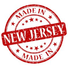 made in New Jersey red round grunge isolated stamp