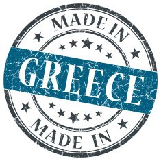 made in Greece blue grunge round stamp