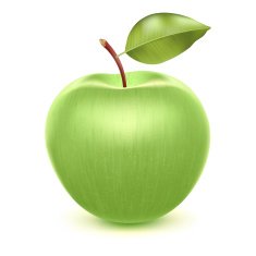 Realistic green apple