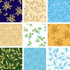 vector seamless patterns with flora