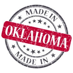 made in Oklahoma red round grunge isolated stamp