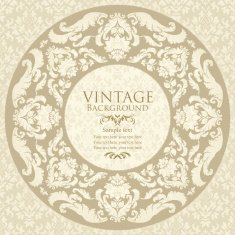 Elegant vintage round floral frame