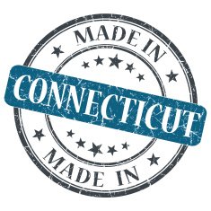 made in Connecticut blue round grunge isolated stamp N2