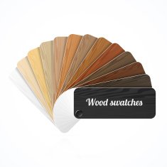Wood color swatches guide samples fan