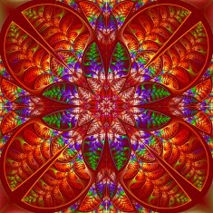 Multicolor symmetric pattern of the leaves Tree foliage N2