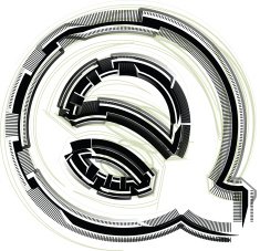 technological font LETTER q N4