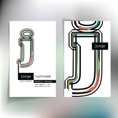 Business card design with letter J N3