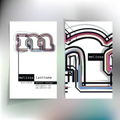 Business card design with letter M N3