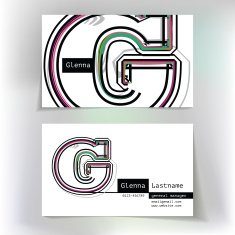 Business card design with letter G N2