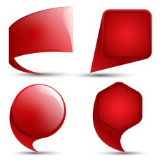 Speech tag banner red set N2