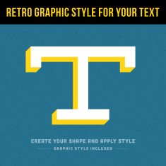 Retro vector graphic style for text N2