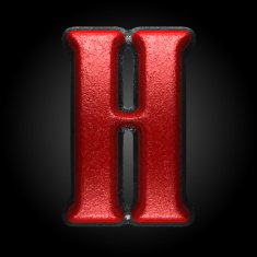 vector red plastic figure h