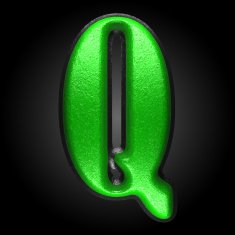 vector green plastic figure q