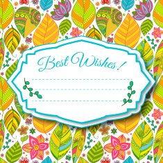 Nice floral greeting card with leaves N60