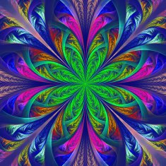 Beautiful multicolor fractal flower Computer generated graphics N4