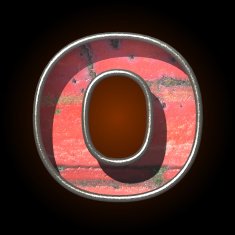 Vector old metal letter o