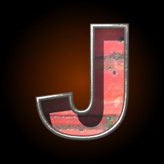Vector old metal letter j N3