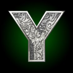 Vector silver cutted figure y