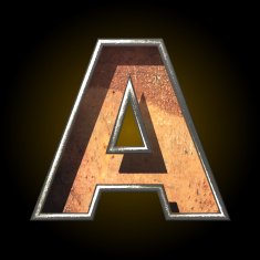 Vector old metal letter a N2