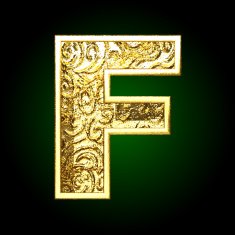 Vector golden cutted figure f