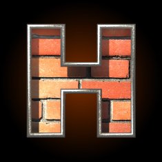 Vector brick cutted figure h