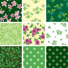 Set of vector seamless floral patterns N2