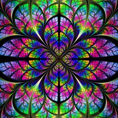Multicolor fabulous fractal pattern Collection - tree foliage N5