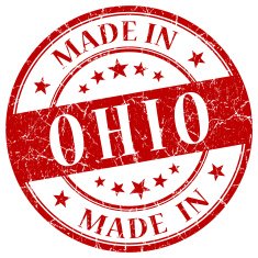 Made In Ohio Red Round Grunge Isolated Stamp N2