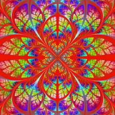 Multicolor fabulous fractal pattern Collection - tree foliage N6