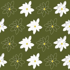 Bright White Magnolia Flowers Seamless vector pattern
