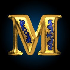 vector golden letter m N4