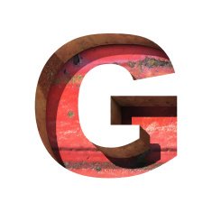 Vector metal cutted figure g Paste to any background N2