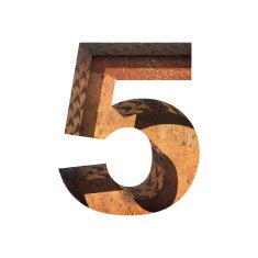 Vector metal cutted figure 5 Paste to any background N3